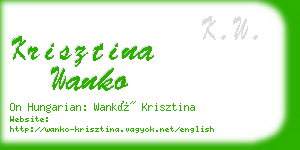 krisztina wanko business card